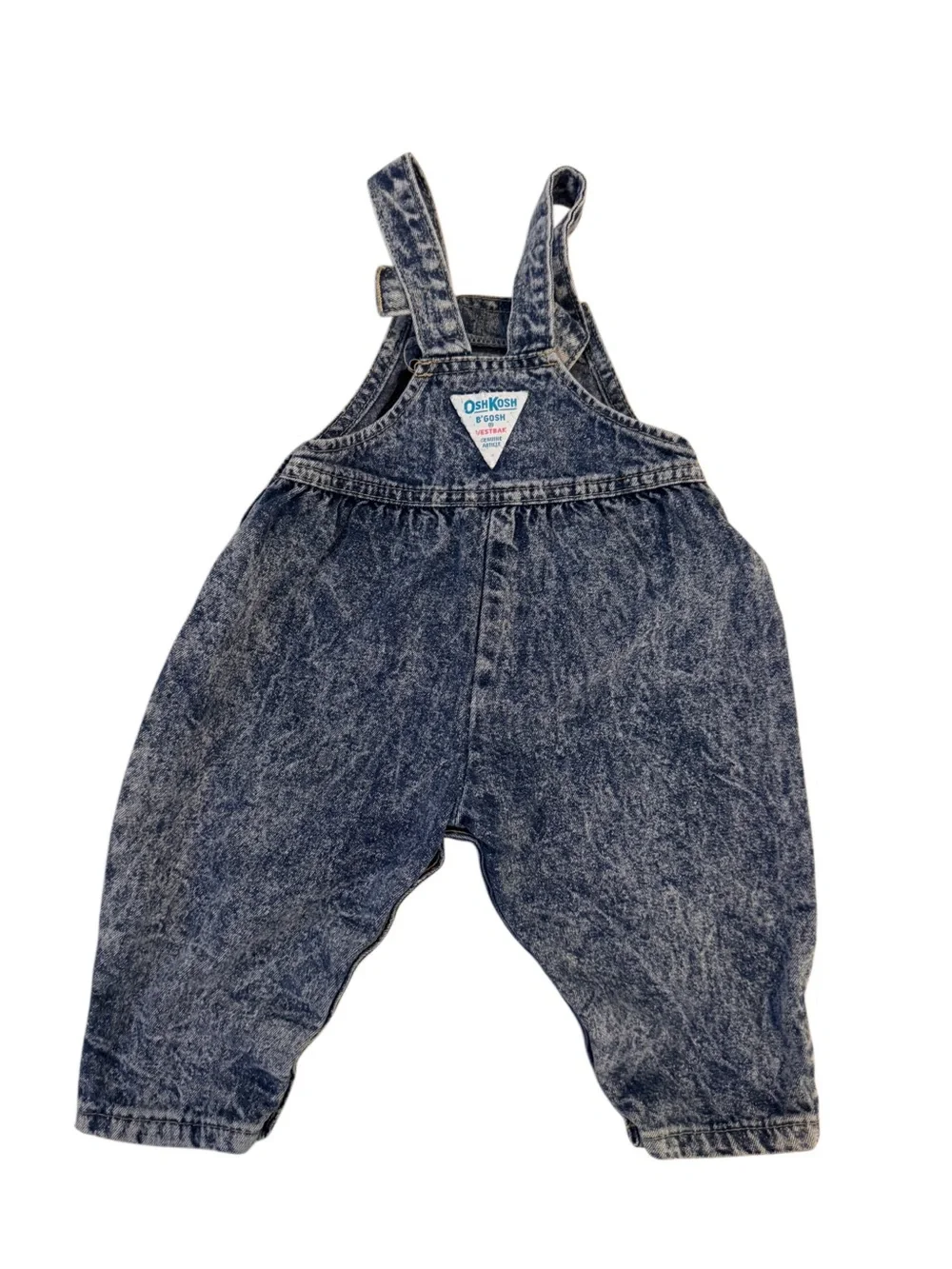 Vintage OshKosh B'gosh Acid-Wash Denim Overalls - Blue